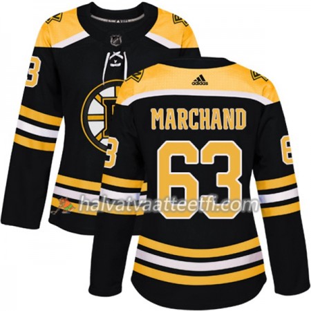 Naisten NHL Boston Bruins Pelipaita Brad Marchand 63 Adidas 2017-2018 Musta Authentic